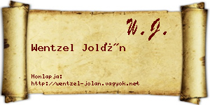 Wentzel Jolán névjegykártya